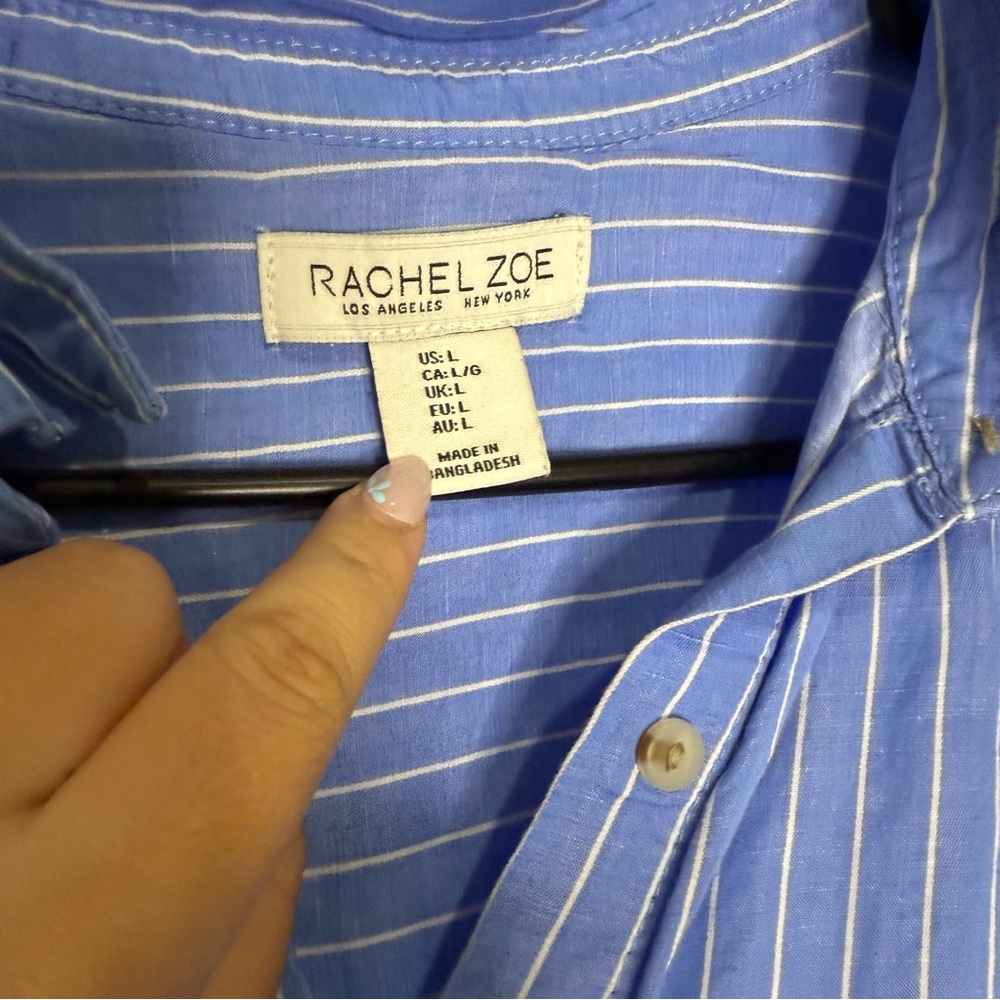 Rachel Zoe Blue and White Striped Shirt (Box B) - Picture 2 of 5